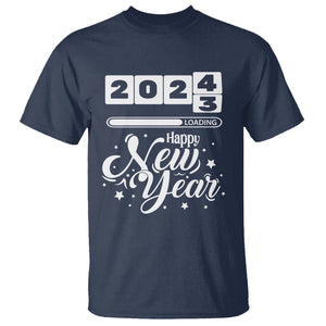 Happy New Year 2024 Loading Goodbye 2023 T Shirt TS09 Navy Printyourwear