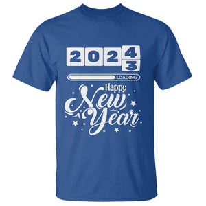 Happy New Year 2024 Loading Goodbye 2023 T Shirt TS09 Royal Blue Printyourwear