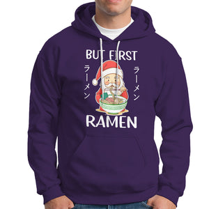 Cute Santa But First Ramen Lover Japanese Noodle Anime Christmas Hoodie TS09 Purple Printyourwear