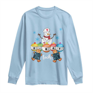 Funny Chrsitmas Long Sleeve Shirt Snowman Nurse Xray Gingerbread TS09 Light Blue Print Your Wear