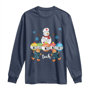 Funny Chrsitmas Long Sleeve Shirt Snowman Nurse Xray Gingerbread TS09 Navy Print Your Wear