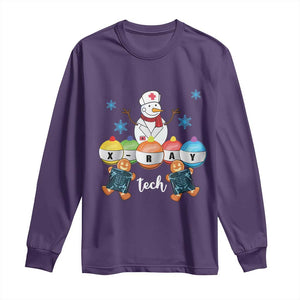 Funny Chrsitmas Long Sleeve Shirt Snowman Nurse Xray Gingerbread TS09 Purple Print Your Wear