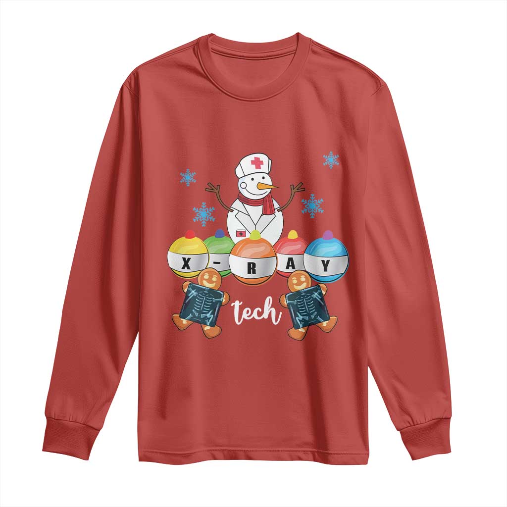 Funny Chrsitmas Long Sleeve Shirt Snowman Nurse Xray Gingerbread TS09 Red Print Your Wear
