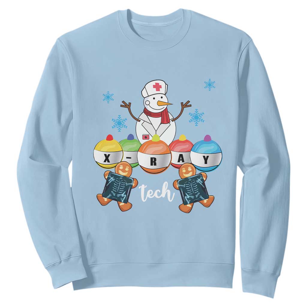 Funny Chrsitmas Sweatshirt Snowman Nurse Xray Gingerbread TS09 Light Blue Print Your Wear