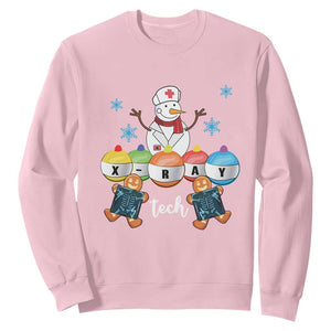 Funny Chrsitmas Sweatshirt Snowman Nurse Xray Gingerbread TS09 Light Pink Print Your Wear