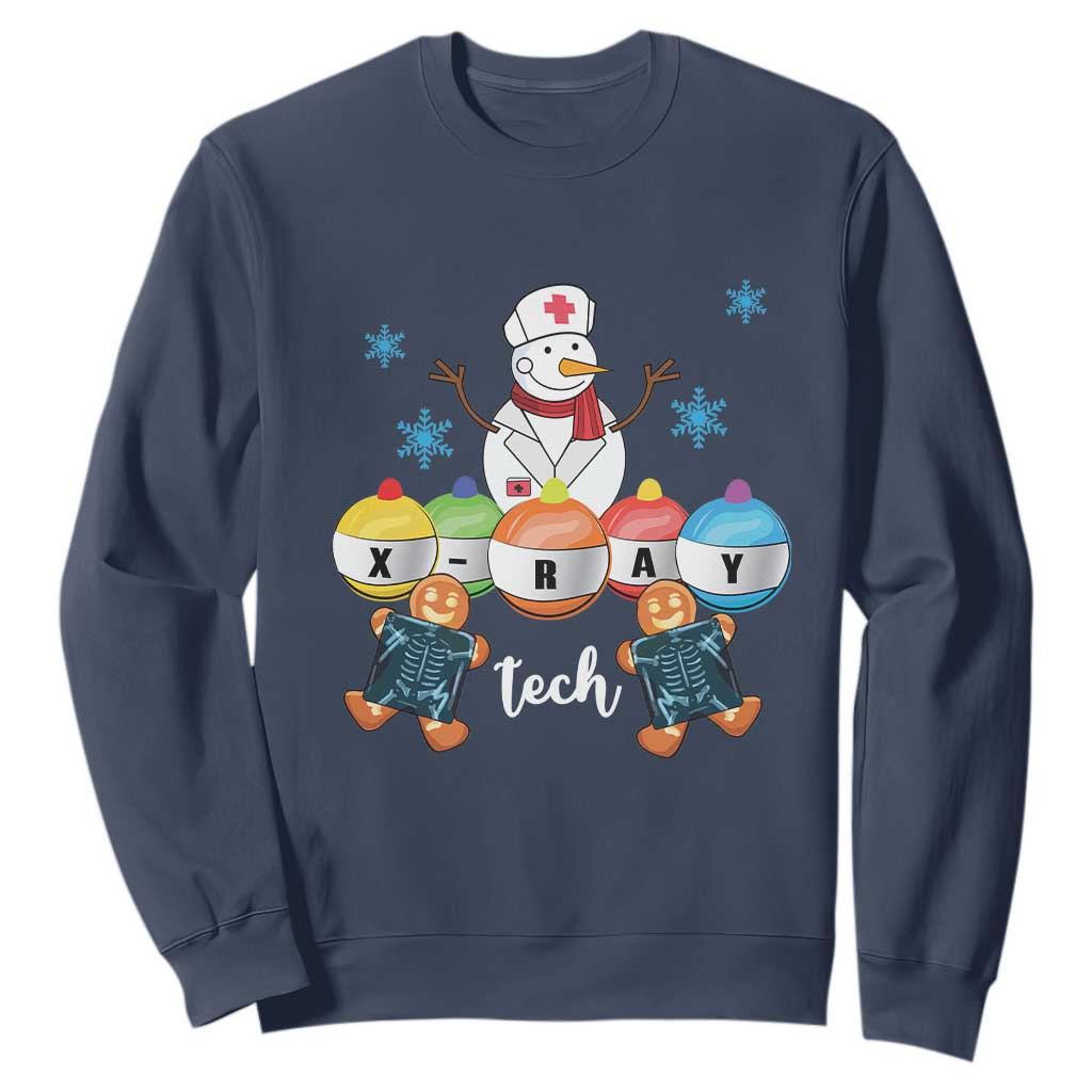 Funny Chrsitmas Sweatshirt Snowman Nurse Xray Gingerbread TS09 Navy Print Your Wear