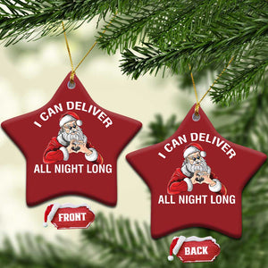 Funny Xmas Christmas Ornament I Can Deliver All Night Long TS09 Star Red Print Your Wear