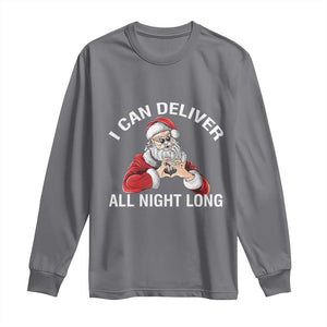 Funny Chrsitmas Long Sleeve Shirt I Can Deliver All Night Long TS09 Charcoal Print Your Wear