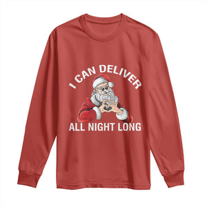 Funny Chrsitmas Long Sleeve Shirt I Can Deliver All Night Long TS09 Red Print Your Wear