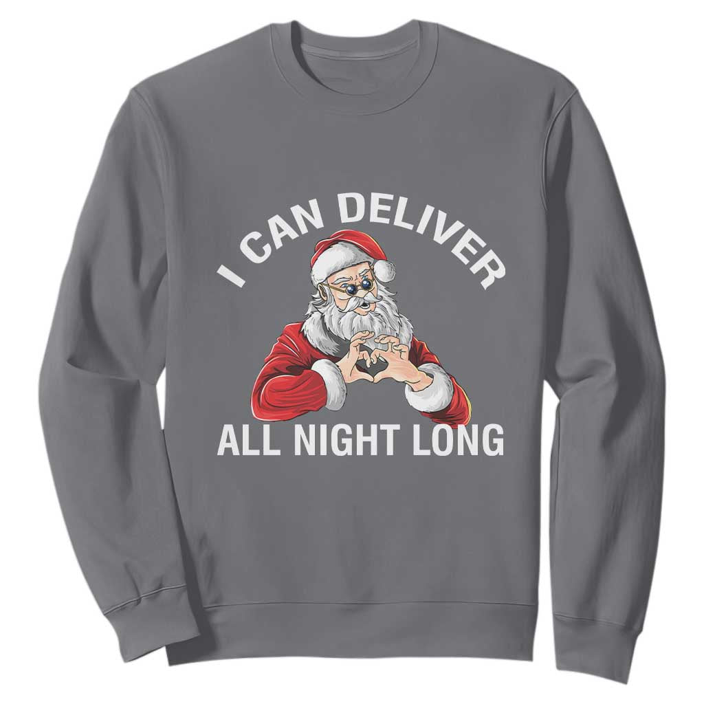 Funny Chrsitmas Sweatshirt I Can Deliver All Night Long TS09 Charcoal Print Your Wear