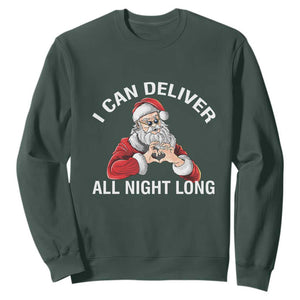 Funny Chrsitmas Sweatshirt I Can Deliver All Night Long TS09 Dark Forest Green Print Your Wear