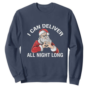 Funny Chrsitmas Sweatshirt I Can Deliver All Night Long TS09 Navy Print Your Wear