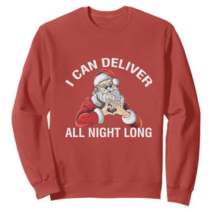 Funny Chrsitmas Sweatshirt I Can Deliver All Night Long TS09 Red Print Your Wear