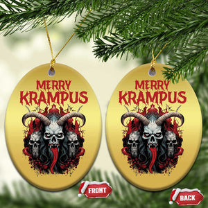 Merry Krampus Christmas Ornament Horor Xmas Evil TS09 Oval Gold Print Your Wear