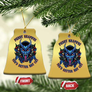 Merry Krampus Christmas Ornament You'd Better Not Cry Horor Xmas TS09 Bell Flake Gold Print Your Wear