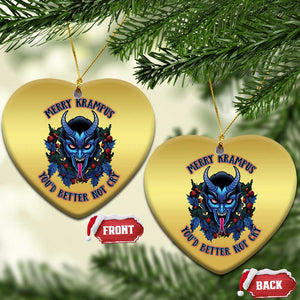 Merry Krampus Christmas Ornament You'd Better Not Cry Horor Xmas TS09 Heart Gold Print Your Wear