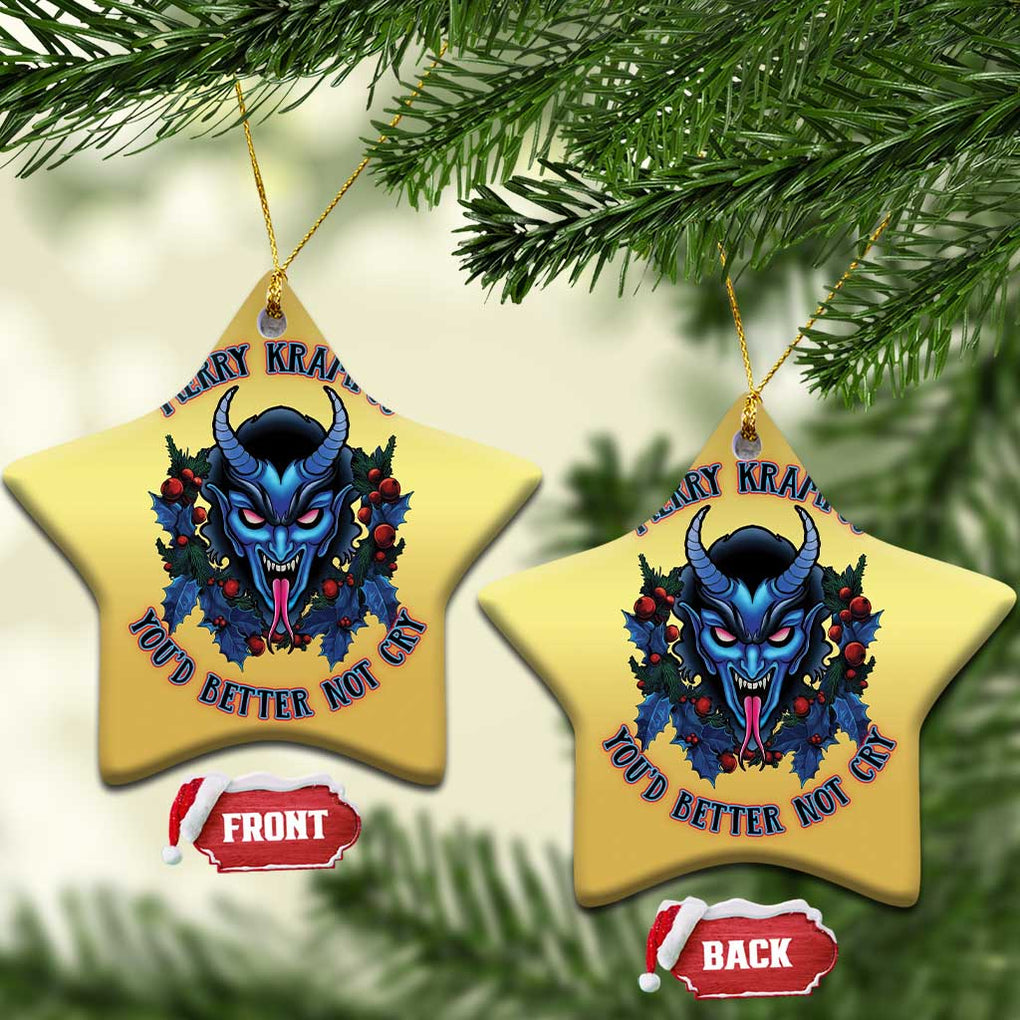 Merry Krampus Christmas Ornament You'd Better Not Cry Horor Xmas TS09 Star Gold Print Your Wear