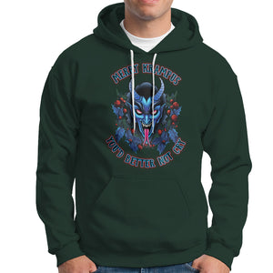 Merry Krampus Horor Christmas You'd Better Not Cry Hoodie TS09 Dark Forest Green Printyourwear