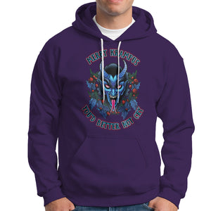 Merry Krampus Horor Christmas You'd Better Not Cry Hoodie TS09 Purple Printyourwear