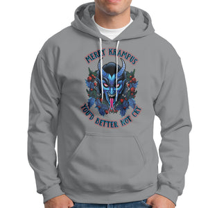 Merry Krampus Horor Christmas You'd Better Not Cry Hoodie TS09 Sport Gray Printyourwear