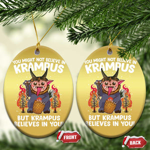 Cute Krampus Christmas Ornament Believes In You Germanic Christmas Demon Horror TS09 Oval Gold Print Your Wear