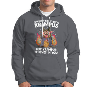 Merry Krampus Believes In You Germanic Christmas Demon Horror Hoodie TS09 Charcoal Printyourwear