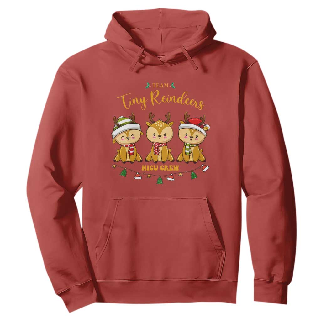 Christmas Nurse Nicu Crew Tiny Reindeer Hoodie TS09 Red Print Your Wear