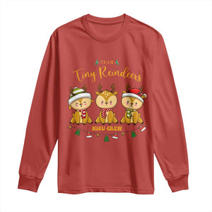 Christmas Nurse Nicu Crew Tiny Reindeer Long Sleeve Shirt TS09 Red Print Your Wear