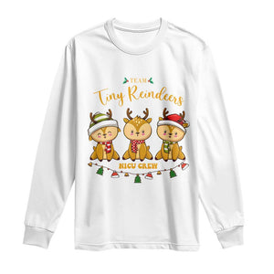 Christmas Nurse Nicu Crew Tiny Reindeer Long Sleeve Shirt TS09 White Print Your Wear