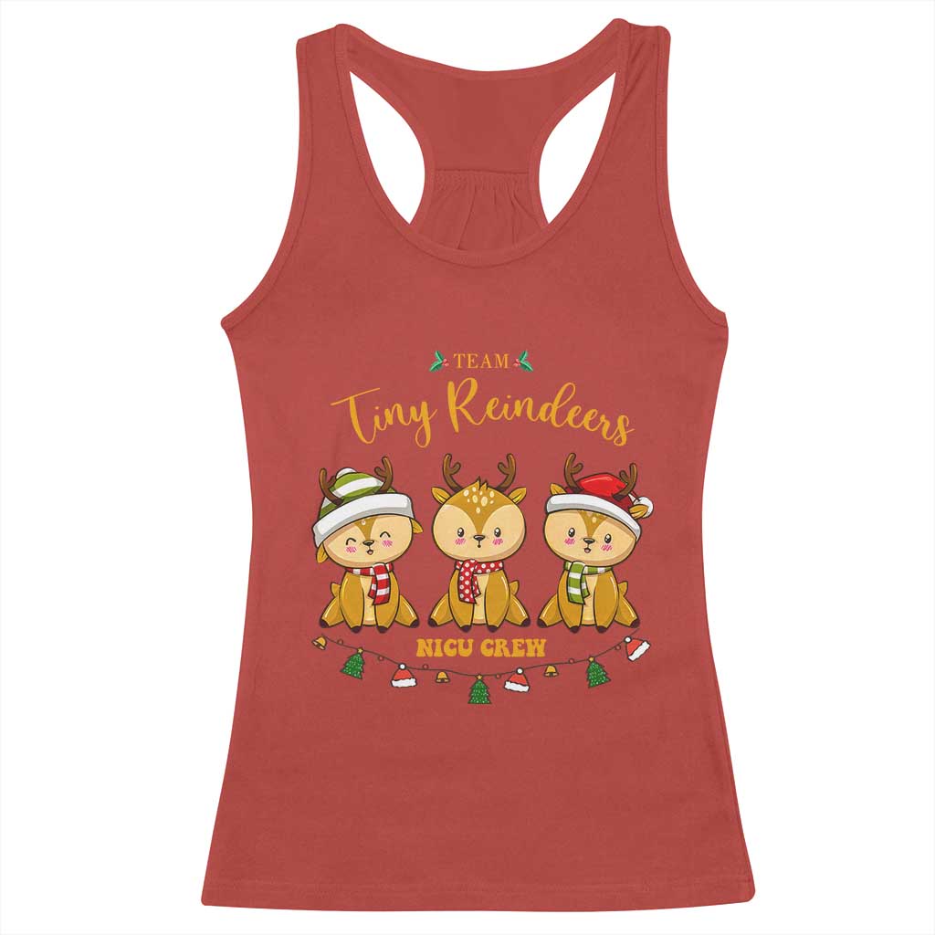 Christmas Nurse Nicu Crew Tiny Reindeer Racerback Tank Top TS09 Red Print Your Wear