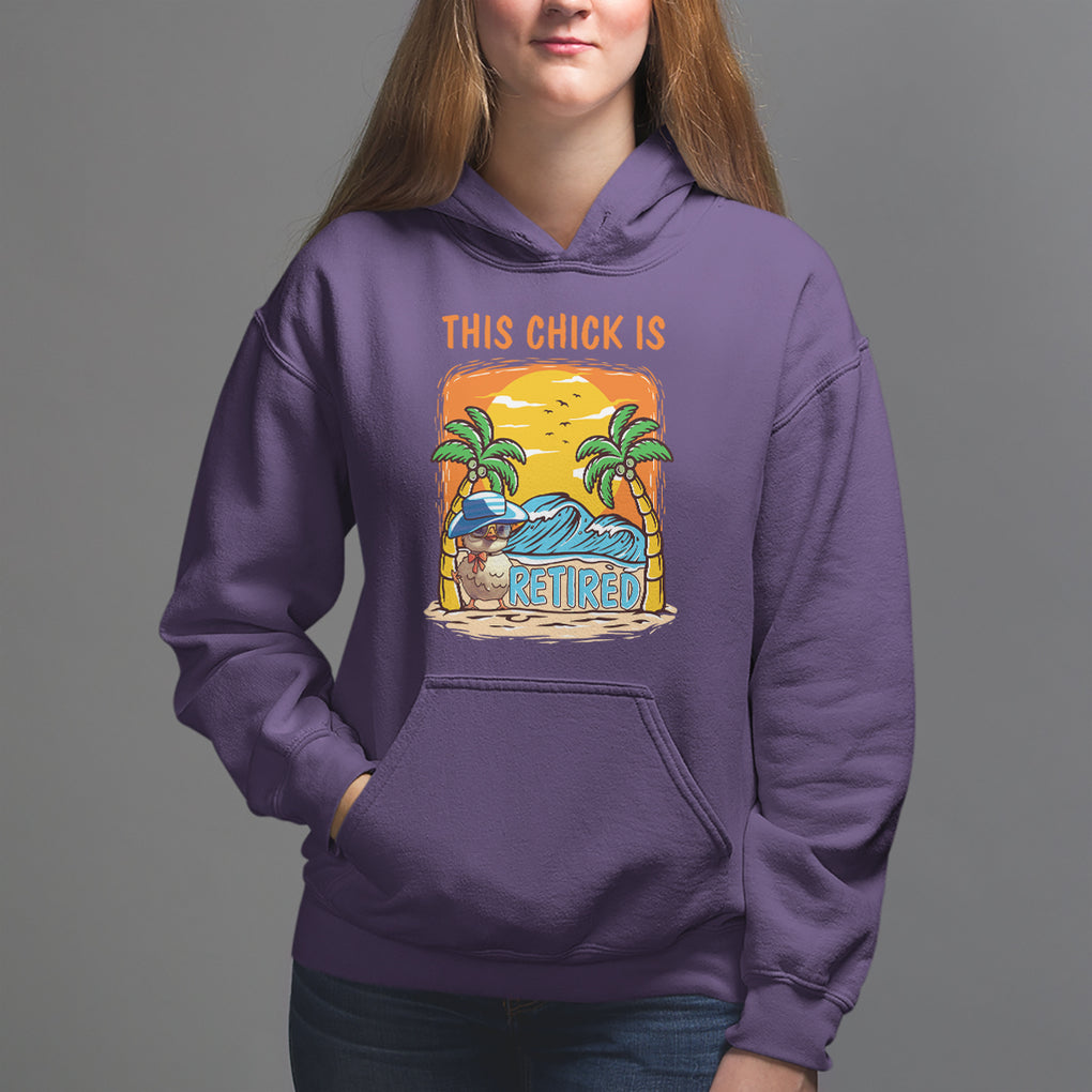 Retirement Hoodie This Chick Is Retired Women Relax At The Beach TS09 Purple Printyourwear