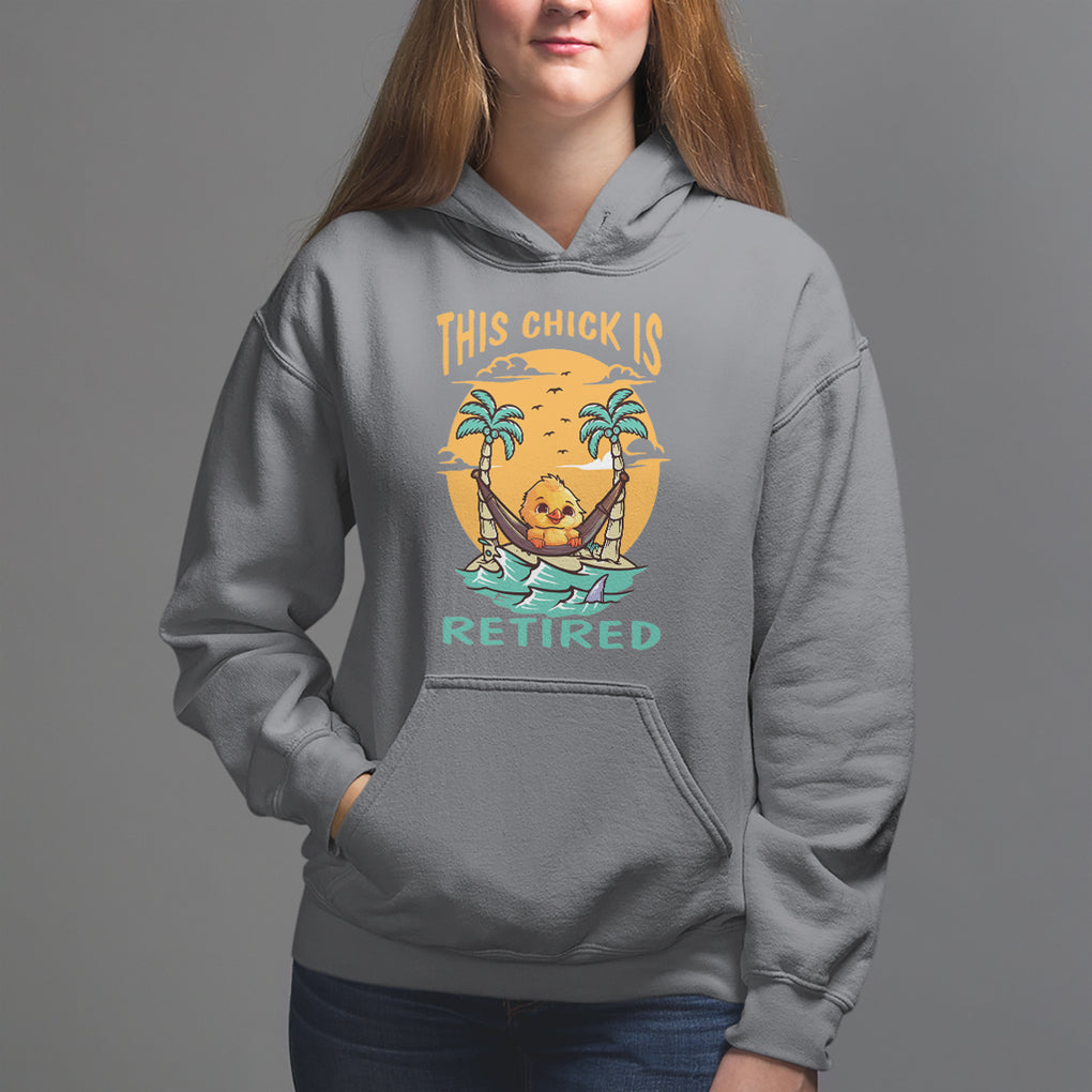 Retirement Hoodie This Chick Is Retired Women Relax At The Beach TS09 Charcoal Printyourwear