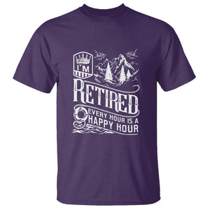 Retirement T Shirt I'm Retired Every Hour Is A Happy Hour TS09 Purple Printyourwear