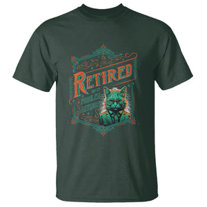 Retirement T Shirt Cool Cat Retired Not My Problem Anymore TS09 Dark Forest Green Printyourwear