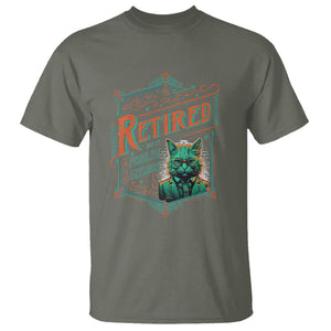 Retirement T Shirt Cool Cat Retired Not My Problem Anymore TS09 Military Green Printyourwear