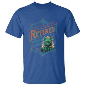 Retirement T Shirt Cool Cat Retired Not My Problem Anymore TS09 Royal Blue Printyourwear