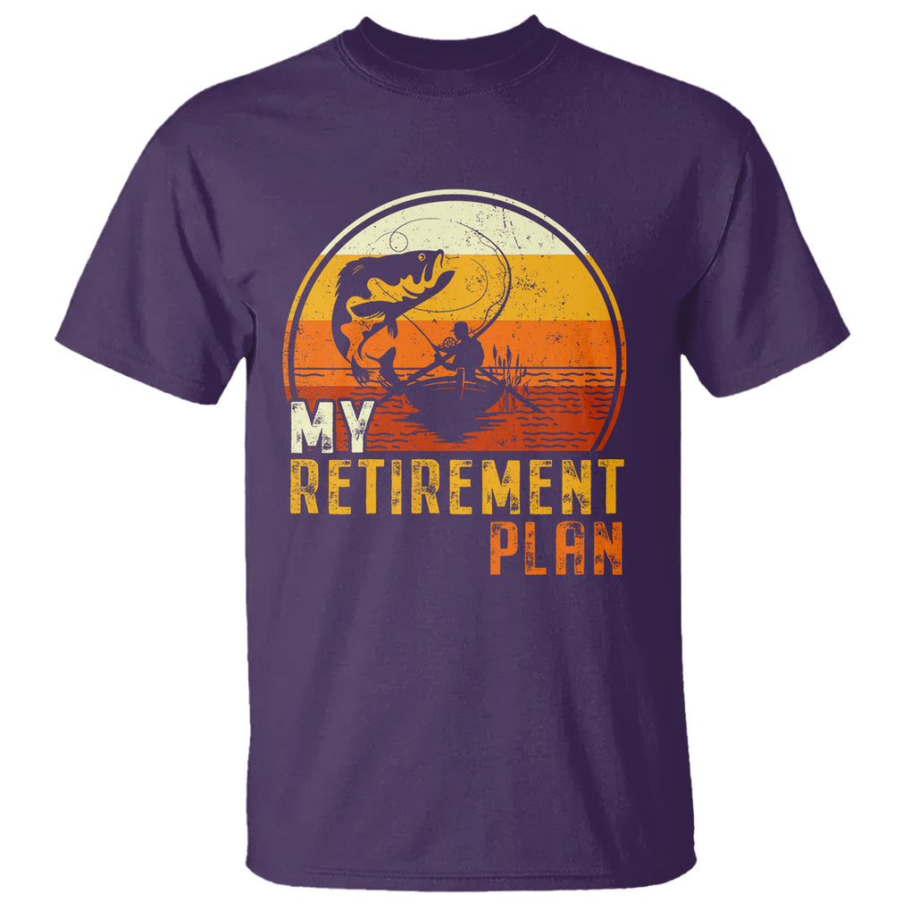 Retirement Plan T Shirt Funny Retired Fisherman Fishing TS09 Purple Printyourwear