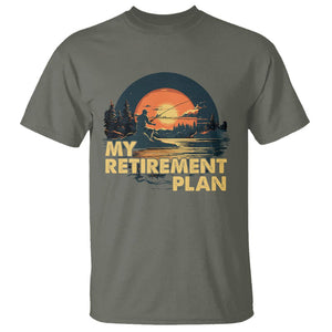 Retirement Plan T Shirt Funny Retired Fisherman Fishing TS09 Military Green Printyourwear