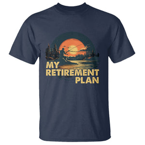 Retirement Plan T Shirt Funny Retired Fisherman Fishing TS09 Navy Printyourwear