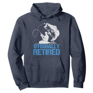 Retirement Hoodie O'fishally Retired Fishing Fisherman TS09 Navy Print Your Wear