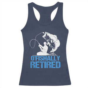 Retirement Racerback Tank Top O'fishally Retired Fishing Fisherman TS09 Navy Print Your Wear