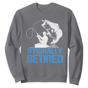 Retirement Sweatshirt O'fishally Retired Fishing Fisherman TS09 Charcoal Print Your Wear