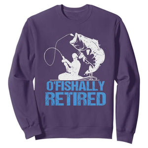 Retirement Sweatshirt O'fishally Retired Fishing Fisherman TS09 Purple Print Your Wear