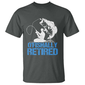 Retirement T Shirt O'fishally Retired Fishing Fisherman TS09 Dark Heather Print Your Wear