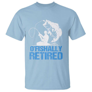 Retirement T Shirt O'fishally Retired Fishing Fisherman TS09 Light Blue Print Your Wear