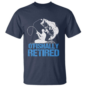 Retirement T Shirt O'fishally Retired Fishing Fisherman TS09 Navy Print Your Wear