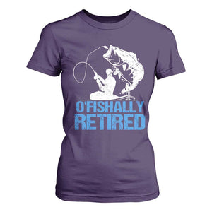 Retirement T Shirt For Women O'fishally Retired Fishing Fisherman TS09 Purple Print Your Wear