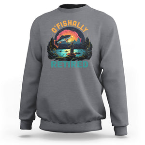 Retirement Sweatshirt O'fishally Retired Fishing Men TS09 Charcoal Printyourwear