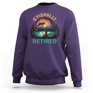 Retirement Sweatshirt O'fishally Retired Fishing Men TS09 Purple Printyourwear