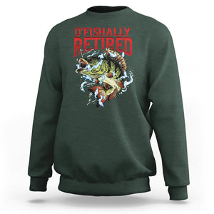 Retirement Sweatshirt O'fishally Retired Fishing Men TS09 Dark Forest Green Printyourwear